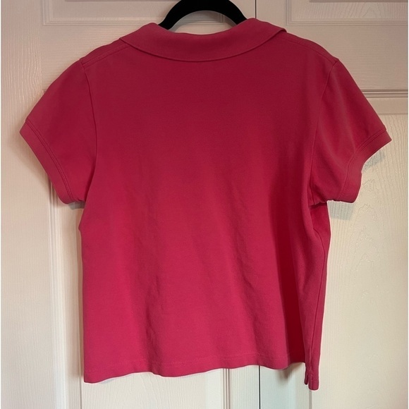 Lily Pulitzer Shrunken Short Sleeved Pink Polo Shirt - Picture 3 of 3
